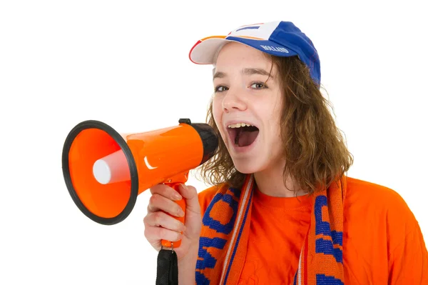 Girl is supporting the Dutch — Stock Photo, Image