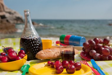 Picnic at the beach clipart