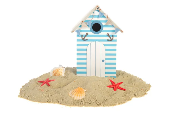 Beach hut with shells — Stock Photo, Image