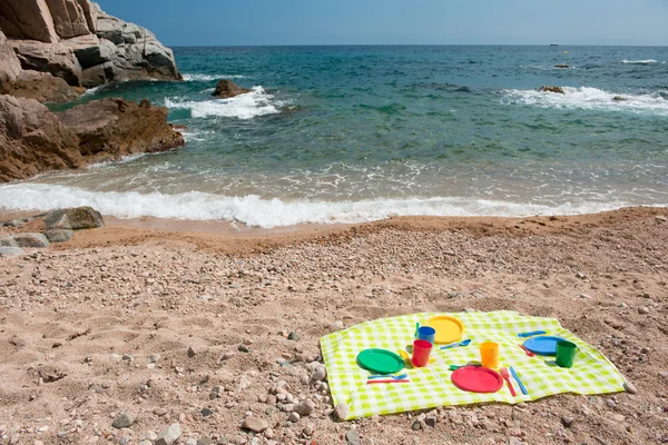Picknick på stranden — Stockfoto
