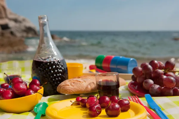 Picknick på stranden — Stockfoto