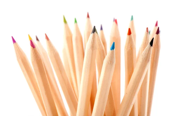 木制设置的颜色铅笔 — 图库照片