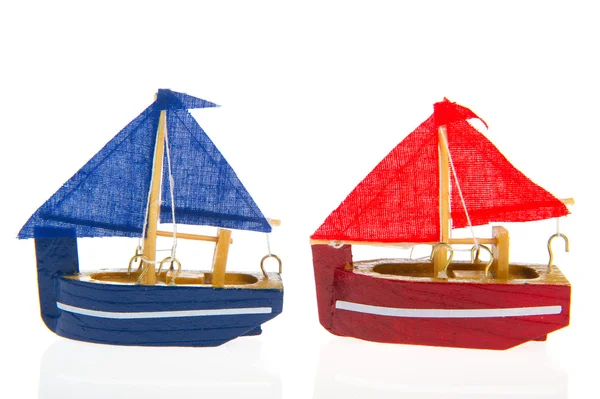 Blue and red boat — Stock Photo, Image