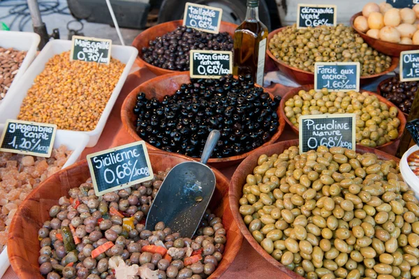 Różne oliwki francuski — Zdjęcie stockowe