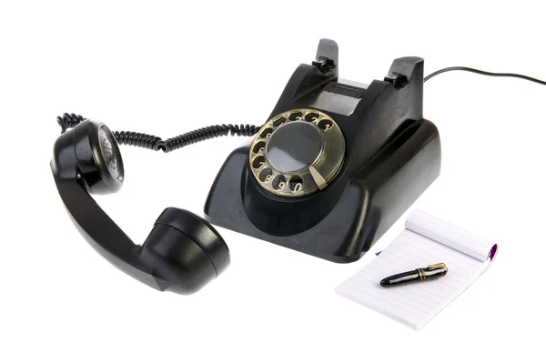 Vintage czarny telefon — Zdjęcie stockowe
