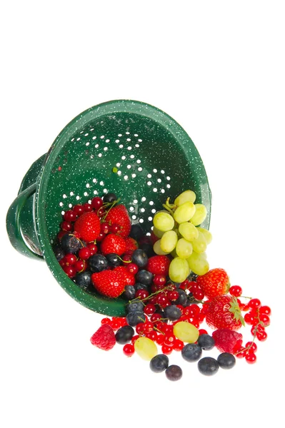 Colander with fresh fruit — Stock Photo, Image
