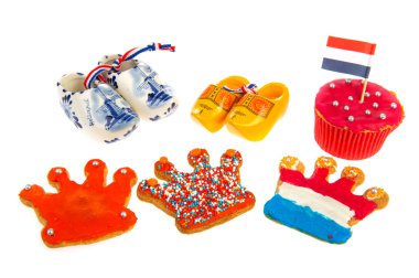 Dutch cookies and wooden clogs clipart