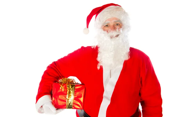 Weihnachtsmann-Klausel mit Geschenk — Stockfoto