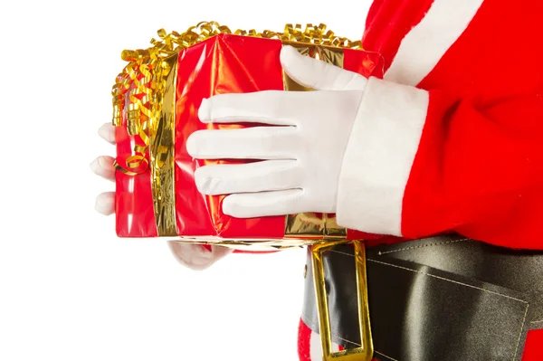 Santa Claus with present — Stock Photo, Image