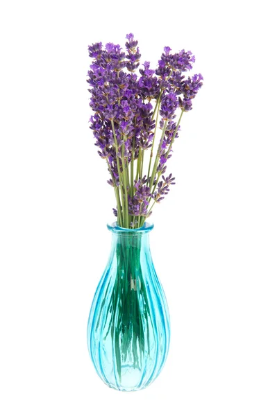 Boeket lavendel in glazen vaas — Stockfoto
