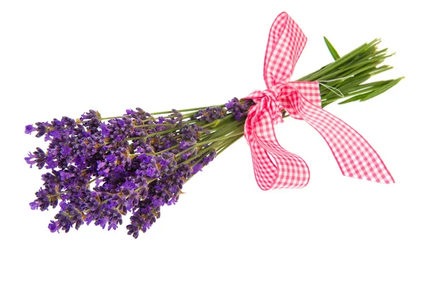 Boeket lavendel met decoratieve kom — Stockfoto
