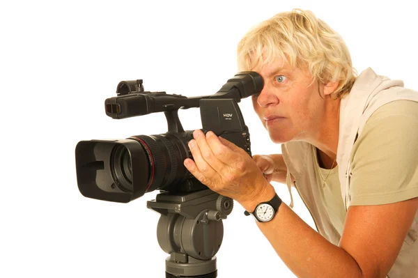 Caméra vidéo femme — Photo