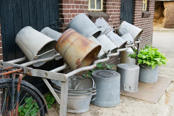 Vintage buckets — Stock Photo, Image
