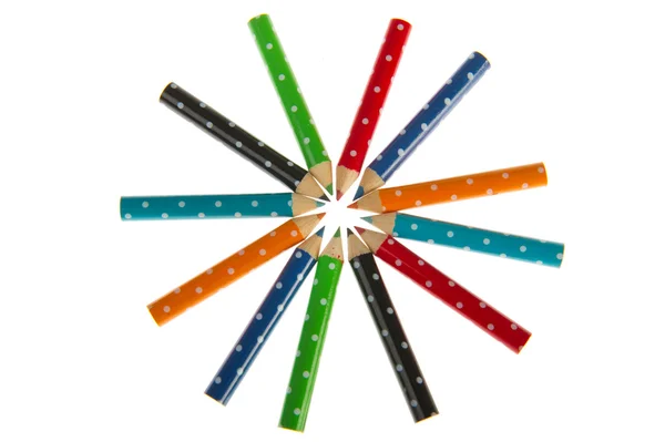 Kruh barevných tužek — Stock fotografie