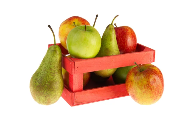 상자 사과 배 — 스톡 사진