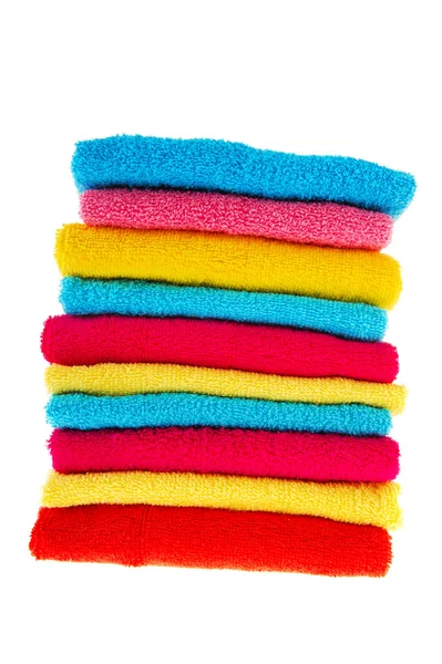 Πολύχρωμο στοιβάζονται πετσέτες — Φωτογραφία Αρχείου