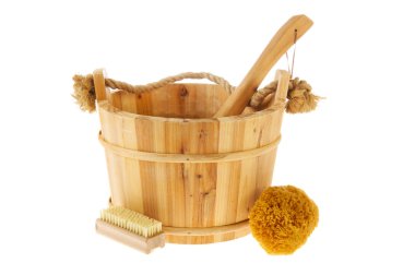 Wooden sauna bucket clipart