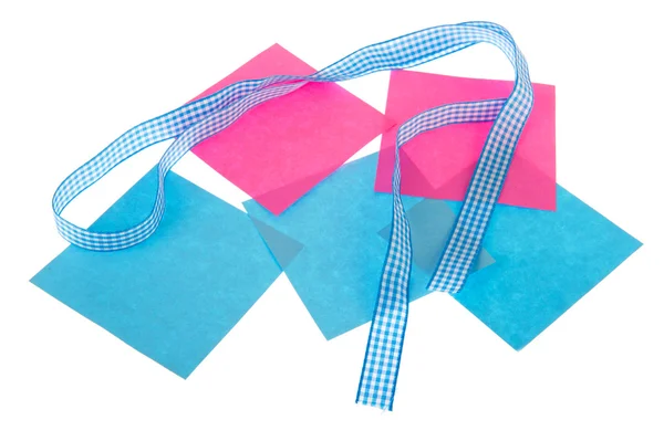 Růžové a modré papíry — Stock fotografie