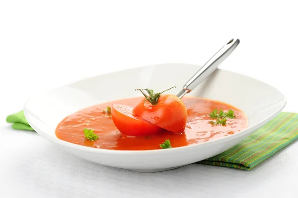 Domácí tomatová polévka — Stock fotografie