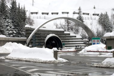 Mont Blanc Tunnel Entrance, Italy clipart