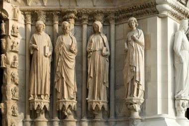 Stone Statues, Reims Cathedral, France clipart