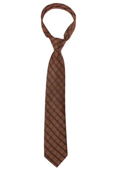 Corbata marrón aislada sobre fondo blanco — Foto de Stock