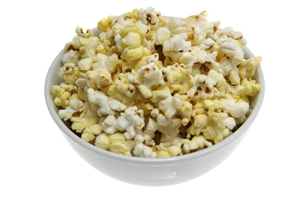 stock image Bowl of popcorn isolated on white background