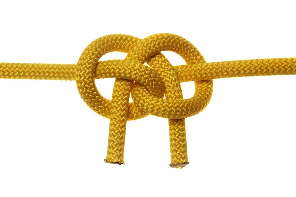 Liana knot from two yellow ropes — Stock Photo, Image