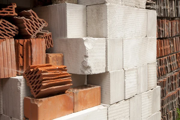Construction blocks in a pile — Stock Photo, Image