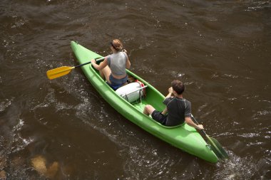 Rafting on wild water clipart