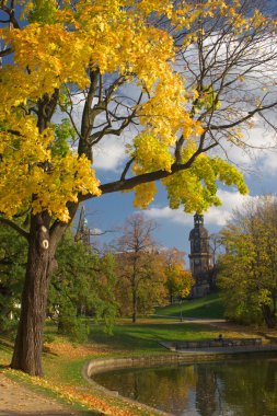 Autumn scene in Dresden, Germany clipart