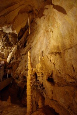 Stalagmites in the underground cavern clipart