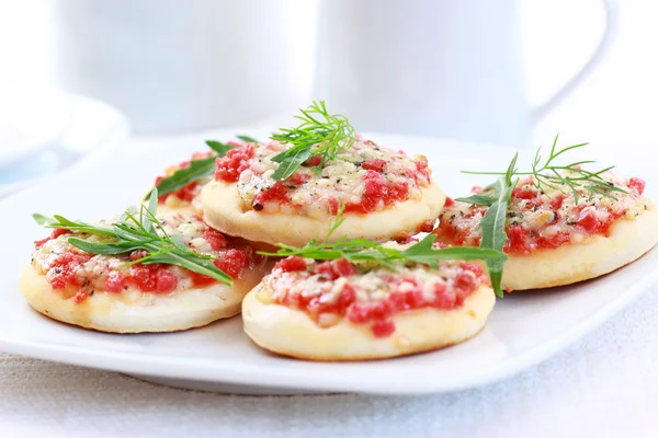 Small cakes as appetizer — Stock Photo, Image