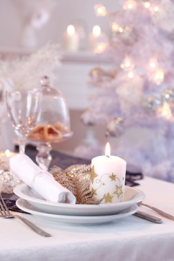 Place setting for Christmas clipart