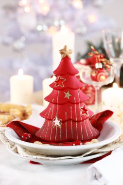 Table setting for Christmas clipart