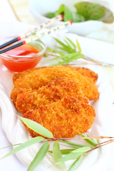 Fried chili chicken breast — Stock Photo, Image