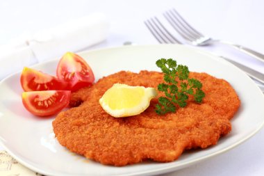 Wiener Schnitzel with lemon clipart