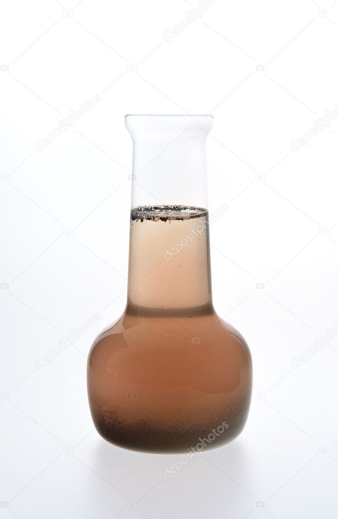 Sample of dirty water isolated on white background