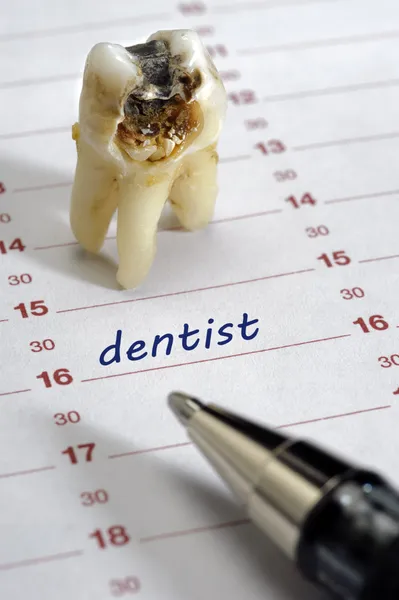 Дата стоматолога — стоковое фото