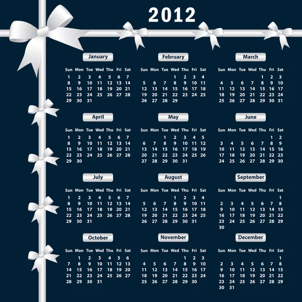 Calendario 2012 con archi — Vettoriale Stock