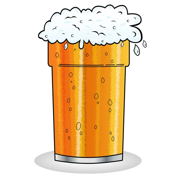 Pint of beer gaya kartun - Stok Vektor