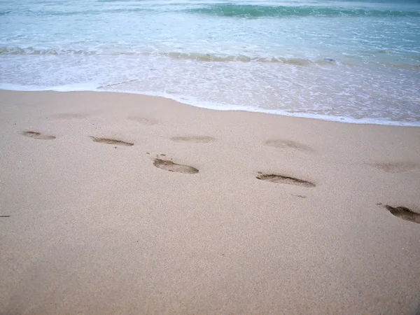 South beach footprints in sand — Stock Photo, Image
