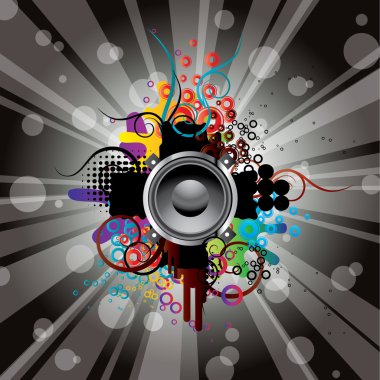 Abstract picture with musical themes. clipart