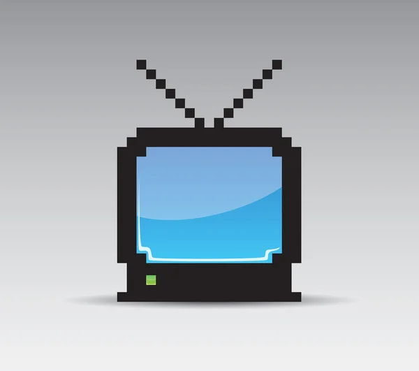 像素与蓝色屏幕电视 — 图库矢量图片