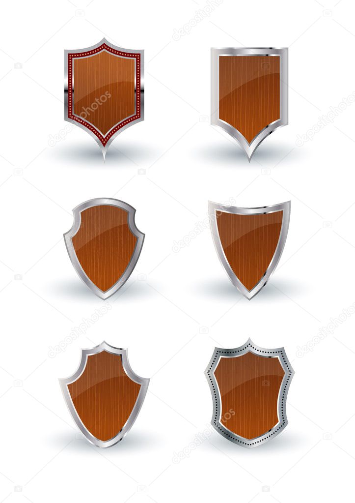 A set of vector heraldic shields