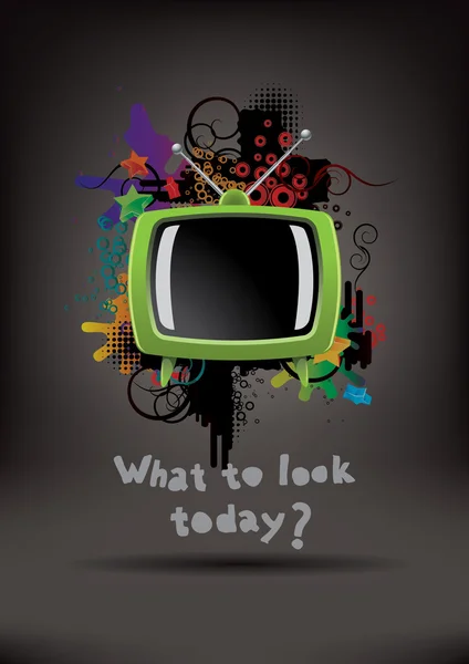 Abstracte poster met de tv — Stockvector