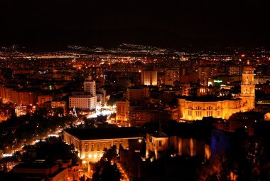 Malaga at Night clipart