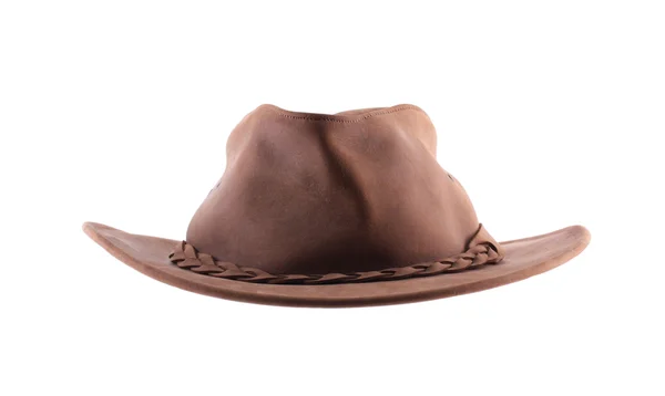Kožený klobouk bush izolované na bílém — Stock fotografie