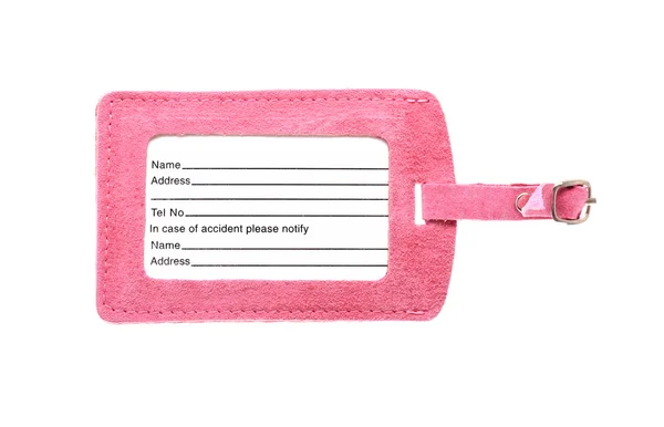 Etichetta bagagli rosa isolato — Foto Stock