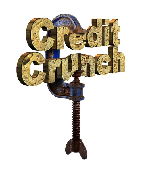 Credit crunch words in a vice — Stock Photo, Image